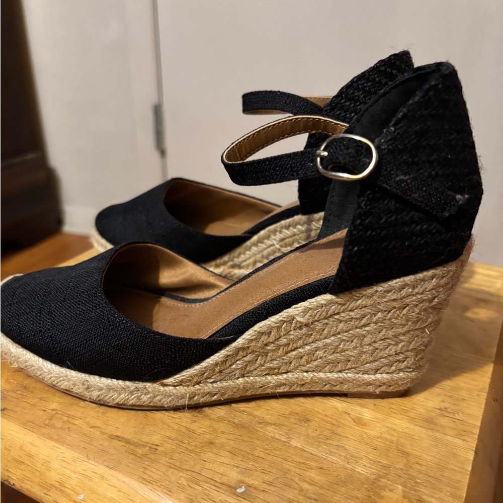 Black Wedge Espadrilles - Picture 5 of 7